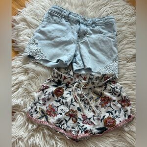 Set of 2 - Old Navy Light Blue Denim Shorts and Floral Drawstring Shorts